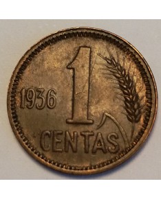 Lietuva. 1 centas, 1936 m.