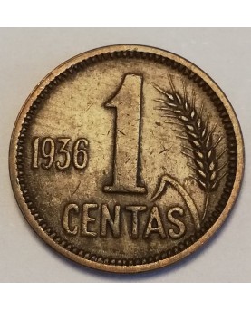 Lietuva. 1 centas, 1936 m.